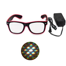 2 шт. красный светильник с люминесцентным покрытием El Wire дифракционные очки Rave Glow Frieworks очки для костюма вечерние, праздничные, вечерние, концертные