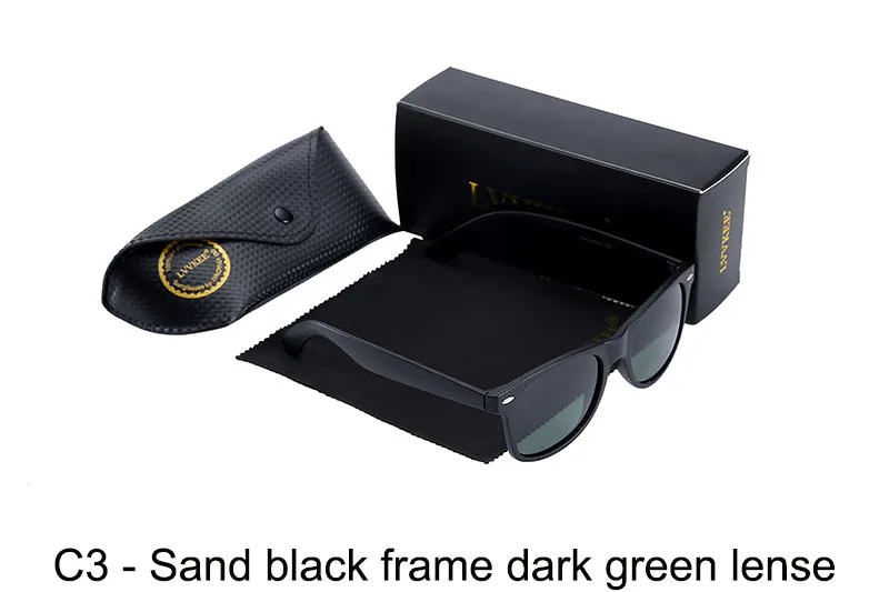 C3-Sand black frame dark green lense
