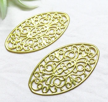 

100pcs/lot 27*50mm brass flower filigree wrap EARRING findings