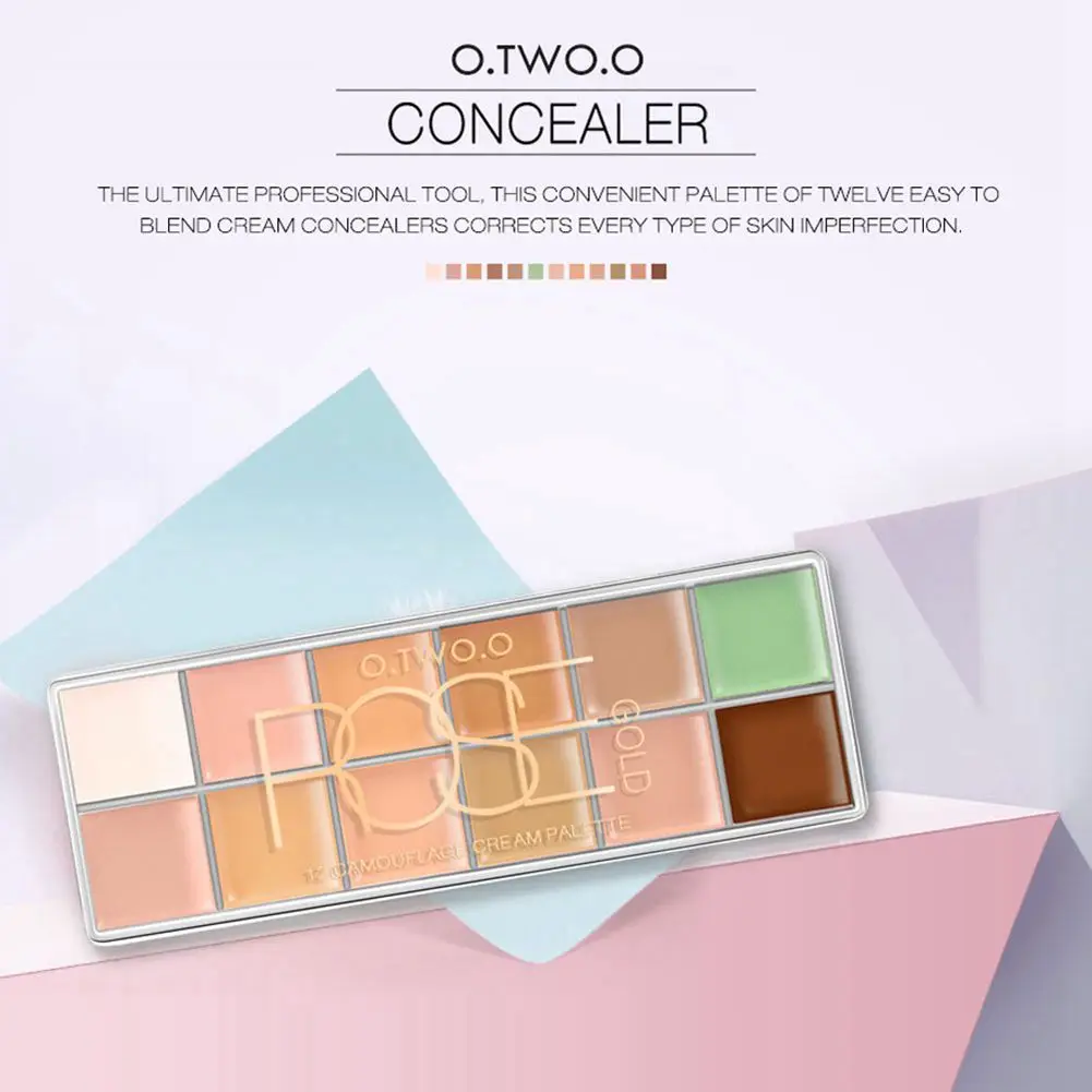 O. TWO. O Paleta De Corretivo Professional, 12 цветов, косметический Камуфляжный консилер, палитра, макияж для лица