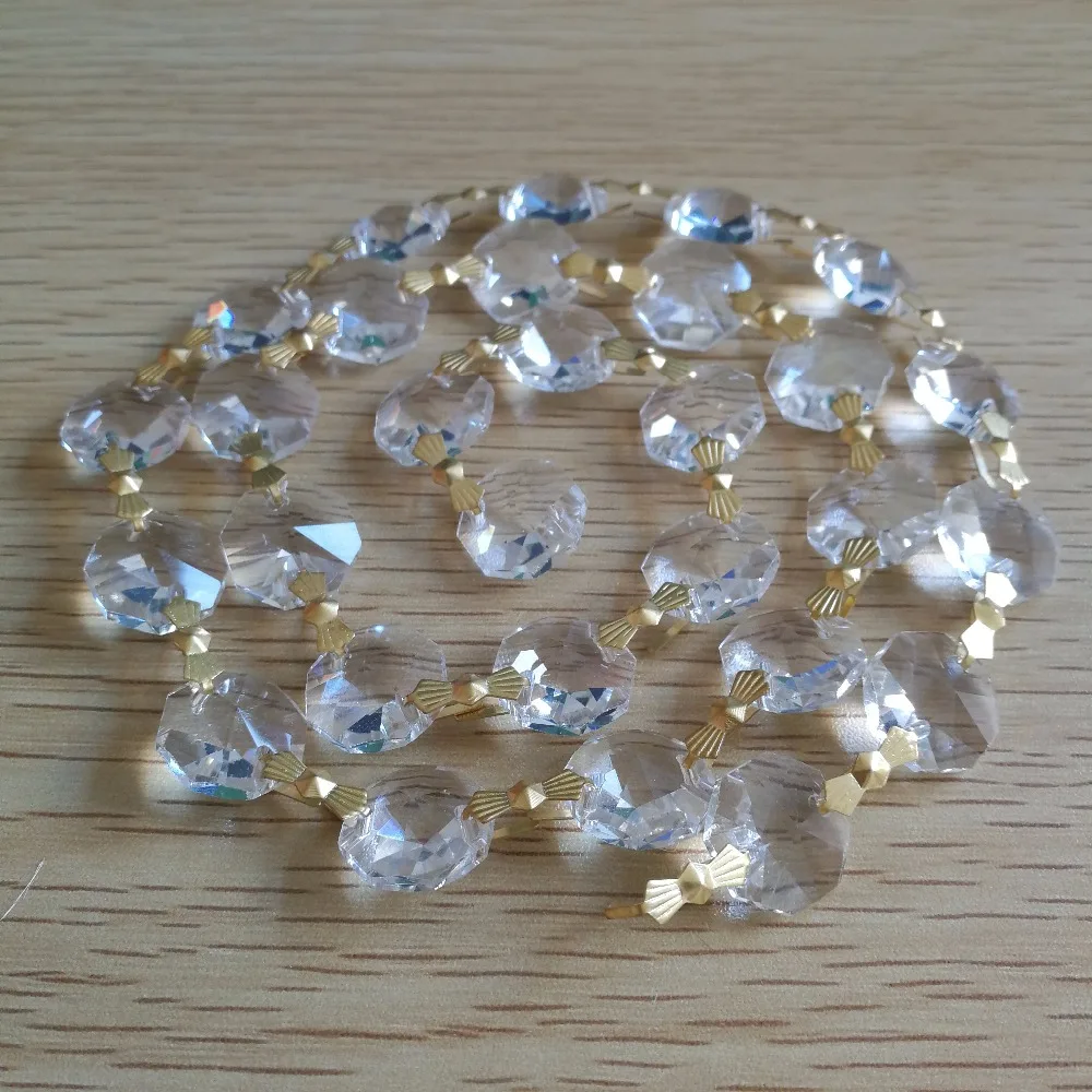 20meters/lot Butterfly buckle connect octagon bead chain decorative