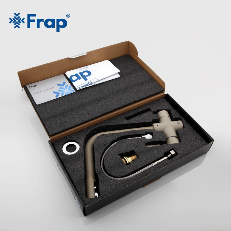  Frap New Arrival Khaki Color Kitchen Faucet Deck Mounted Mixer Tap 180 Degree Rotation with Water P - 32809356114