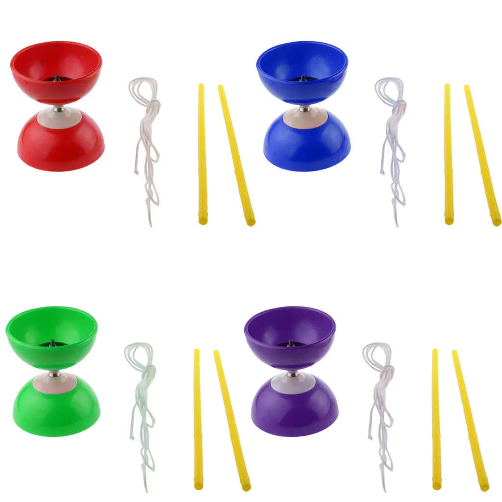 Professional Chinese Double Bowl 1 bearing Diabolo Juggling Spinning Toy for Children Kids Adult