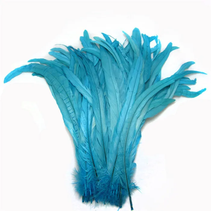 7 turquoise rooster tail feather