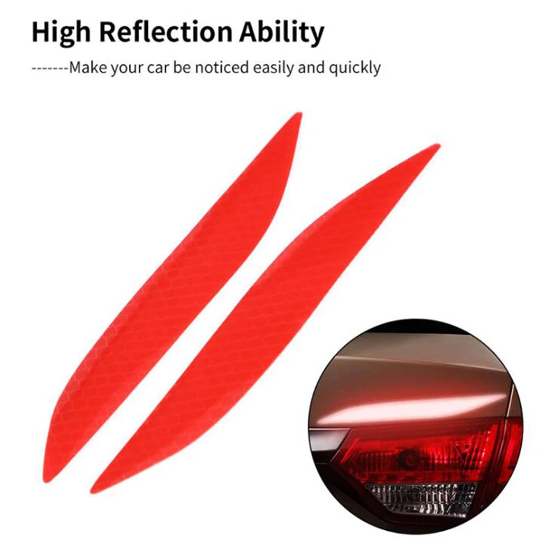 

2pcs Car Stickers Warning Sticker Light Eyebrow Car Motorcycle Truck Reflective Warning Safety Sticker Auto Products Car Accesso