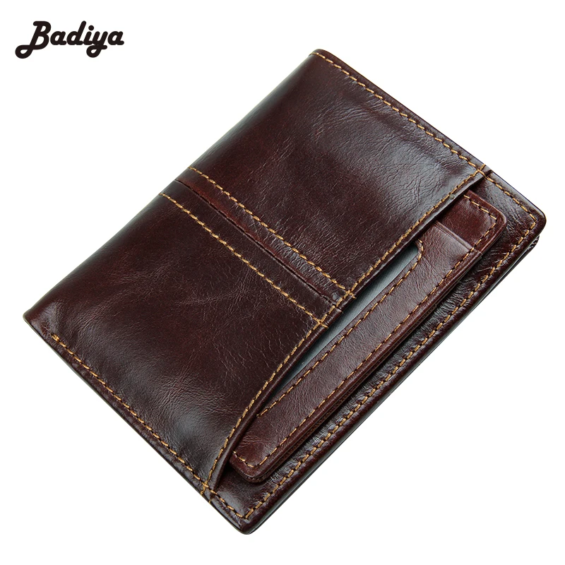 New RFID Blocking Genuine Leather Men Wallet Bifold Cow Leather Purse Wallets European Style ...