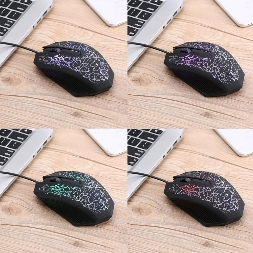 Светодиодная оптическая 3D USB Проводная игровая мышь 3200DPI с 3 кнопками