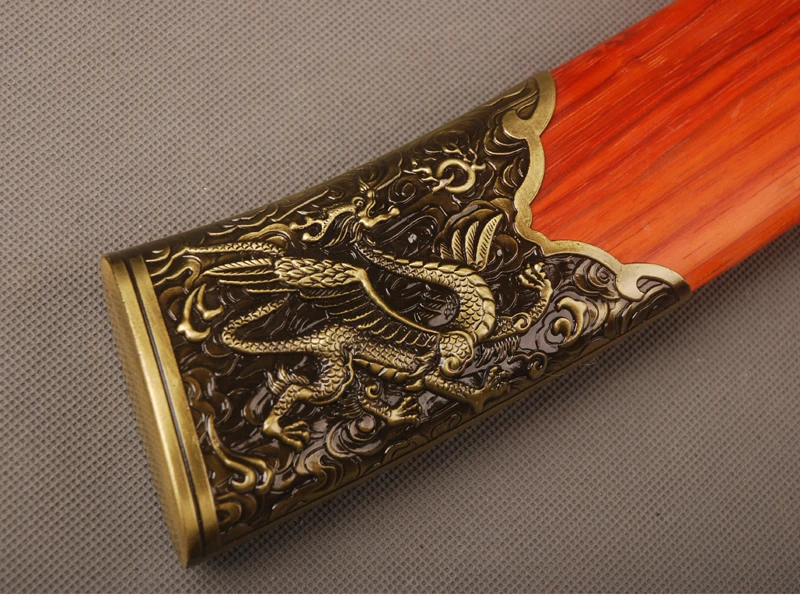 Китайский широкий меч Дракон и Тигр с орнаментом сложенный стальной нож ручной работы винтажное украшение дома хороший рождественский подарок