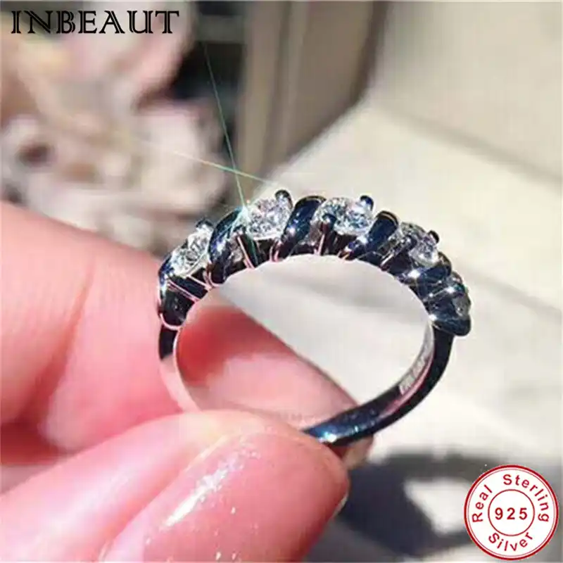 Simple Gold Color Rings For Teen Girls Class Heart White Sapphire Stud Nicerin Best Goods Free Shipping