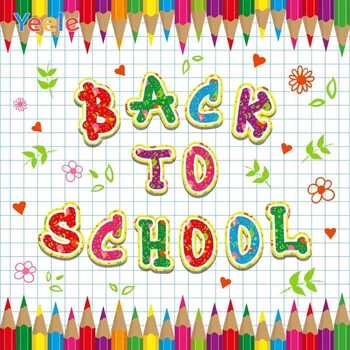 

Yeele Welcome Children Back To School Pencils White Lattice Photography Background Baby Photographic Backdrop For Photo Studio