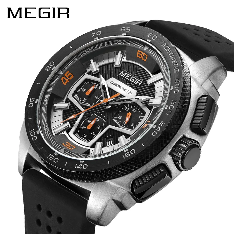 Günstige MEGIR Marke Sport Uhr Männer Relogio Masculino Mode Silikon Quarz Handgelenk Uhren Uhr Männer Military Armee Armbanduhr 2056 xfcs