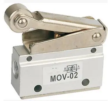 

free shipping 1pc Roller Lever Mechanical Valve 1/8" Thread, Pneumatic MOV - 02 Hand Control Air Valve ,3 way 2 position