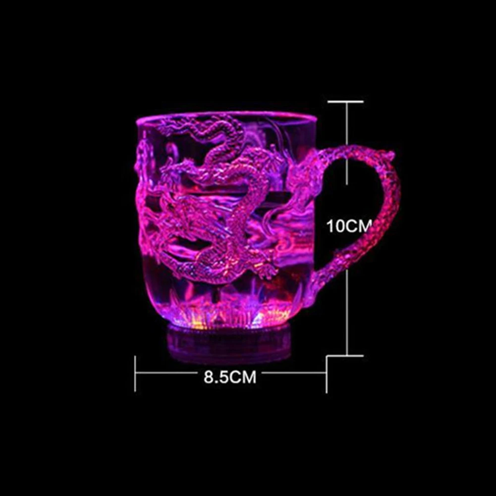 Свет при заливании воды новая чаша с драконом красочная светящаяся чашка пивная кружка термос легкая чашка для воды