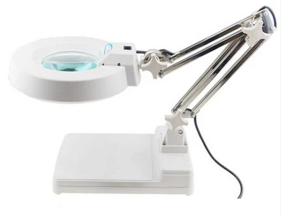 

15X Loupes Glass Lens Diopter Desk Table Lighting LED Magnifier Lamp Light For Electronic Maintenance Inspection Reading Writing