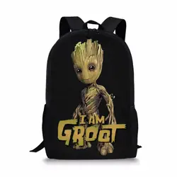 ThiKin мультфильм I am Groot школьная сумка для подростка обувь мальчиков Дети Прохладный ортопедические Школьный черный милый основной детск