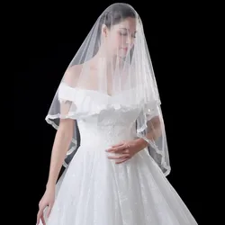 2020 1.5M Appliques Edge One Layers Long Wedding Veil Elegant Bridal Veil In Stock