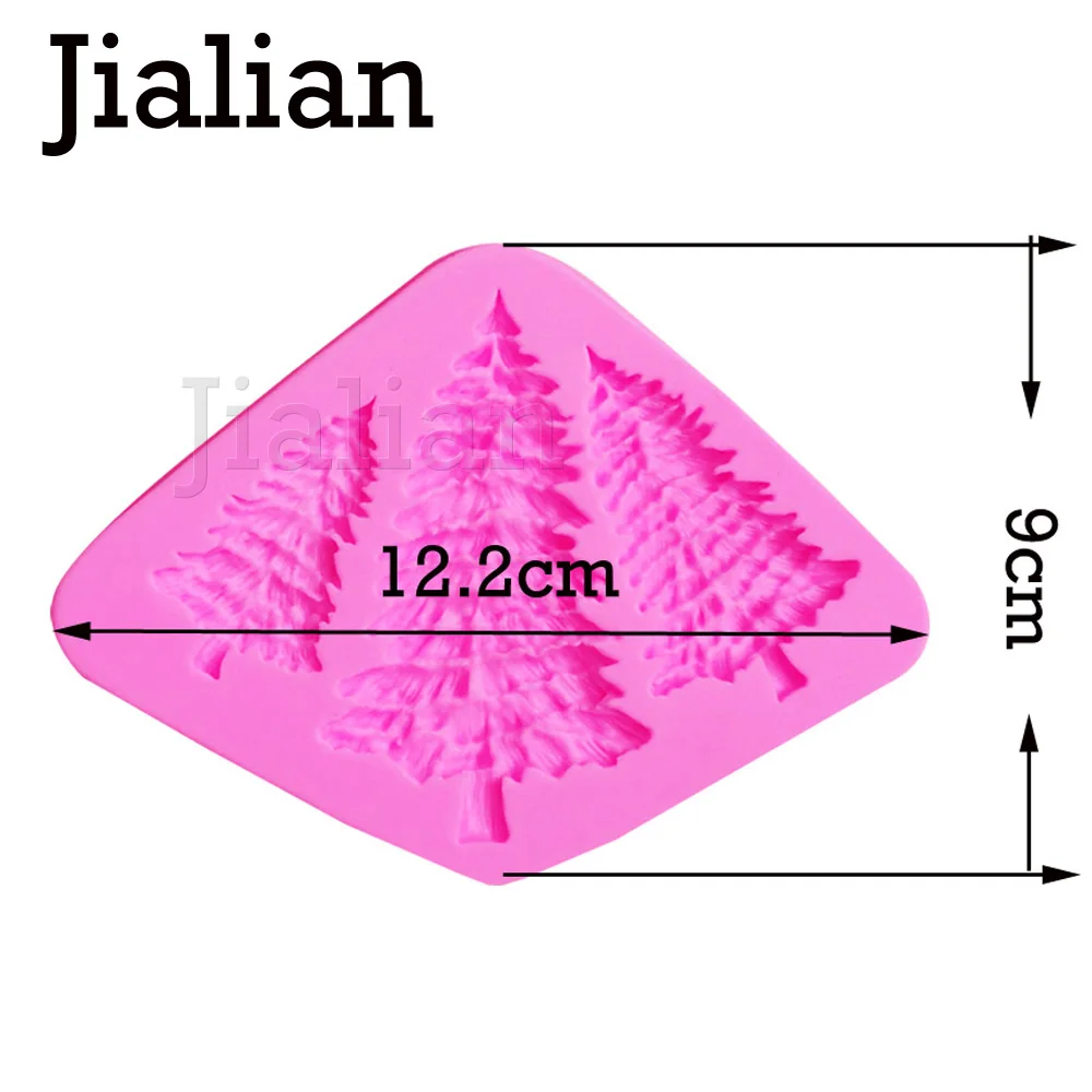 3 отверстия в форме рождественской елки силиконовые формы для украшения торта помадка печенье инструменты 3D силиконовые формы Gumpaste конфеты T0972