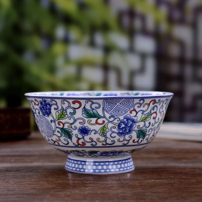 

5/6 inch Jingdezhen Ceramic Rice Bowl Vintage Chinese Ramen Bowl Bone china Noodle Soup Bowls Tableware Gift Home Decoration Art