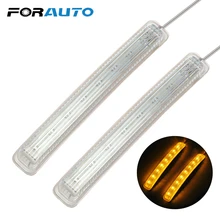 FORAUTO 2 шт. авто зеркало заднего вида светодиодный автомобильный светильник FPC указатель поворота светильник индикаторная лампа янтарного цвета желтый мягкий 8 SMD