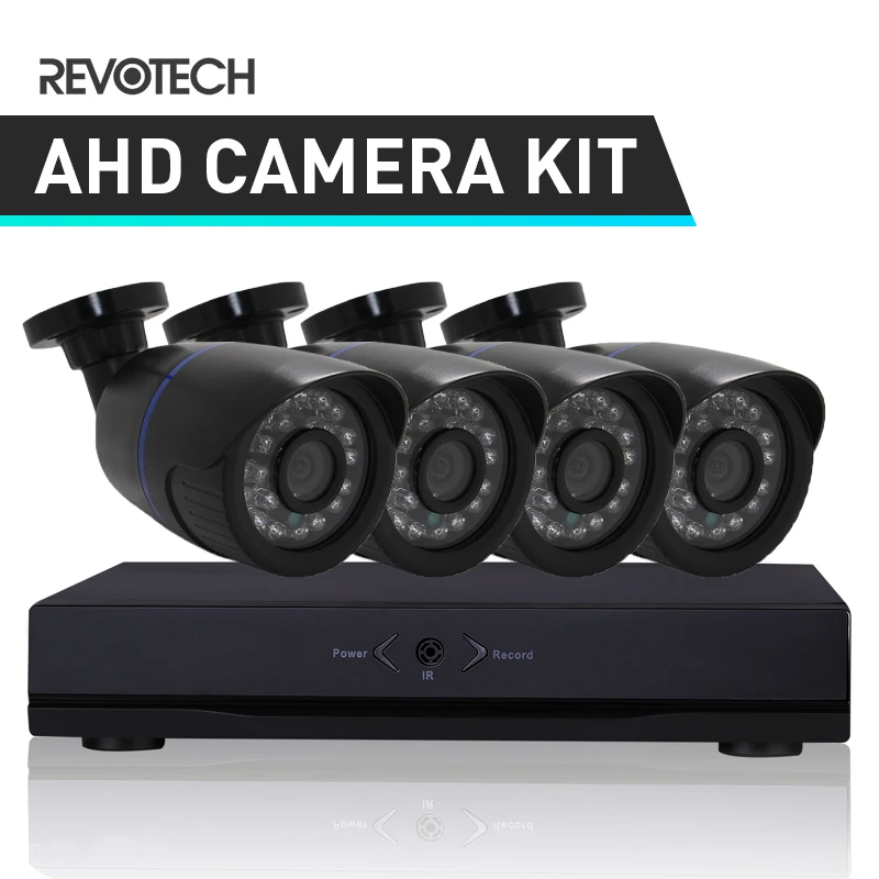 4 канала 720P CCTV AHD Camera System Kit 60ft Cable HD Channel 1080N DVR 4PCS Waterproof 1.0MP Secuity камера видеонаблюдения Camera|Система наблюдения| |