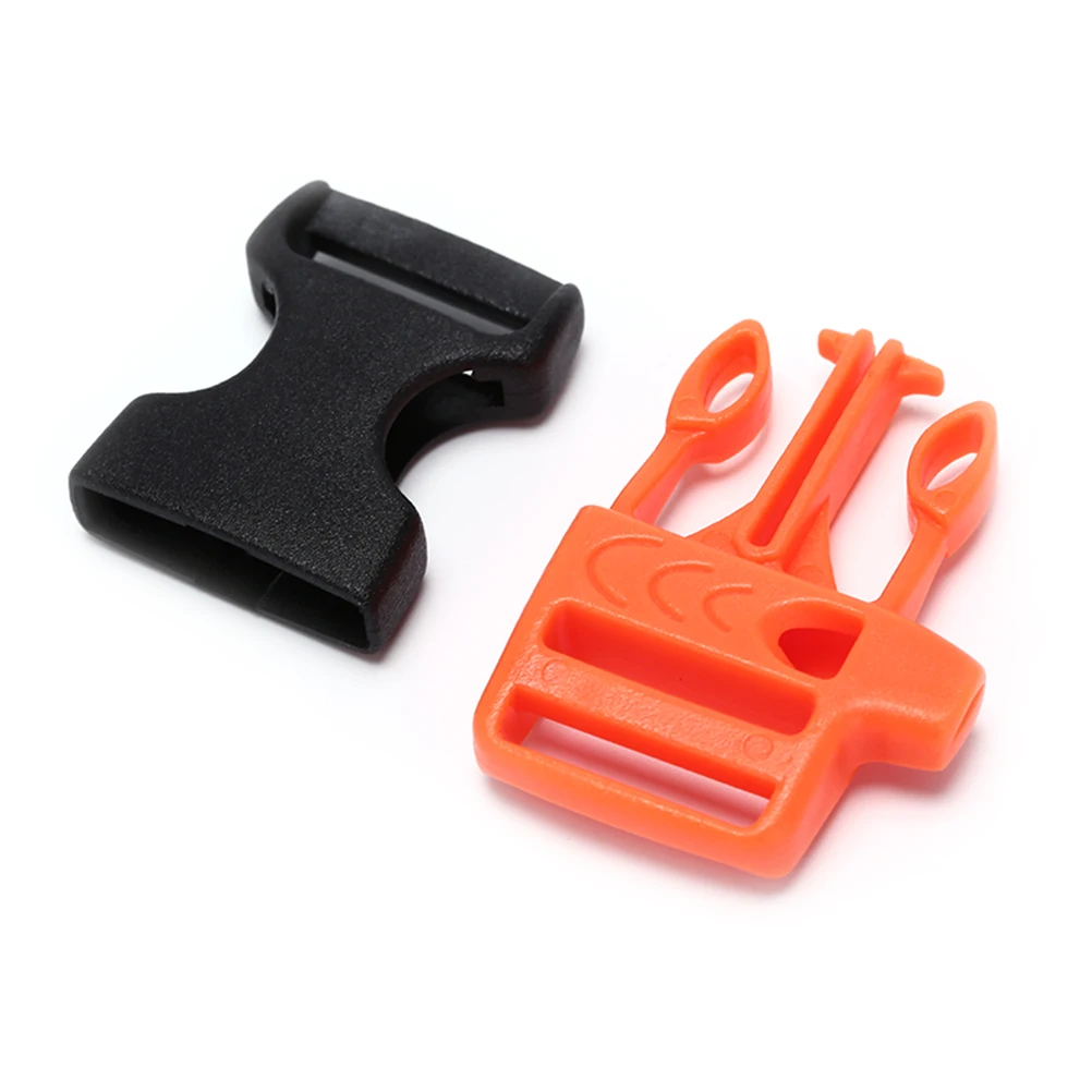 Survival Whistle Buckle Plastic Curved Side Release Buckles Plastic For