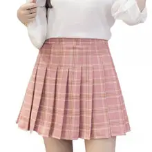 Новинка, летняя мини юбка для женщин в консервативном стиле, юбки с высокой талией, Студенческая плиссированная юбка, Милая юбка для танцев для девушек
