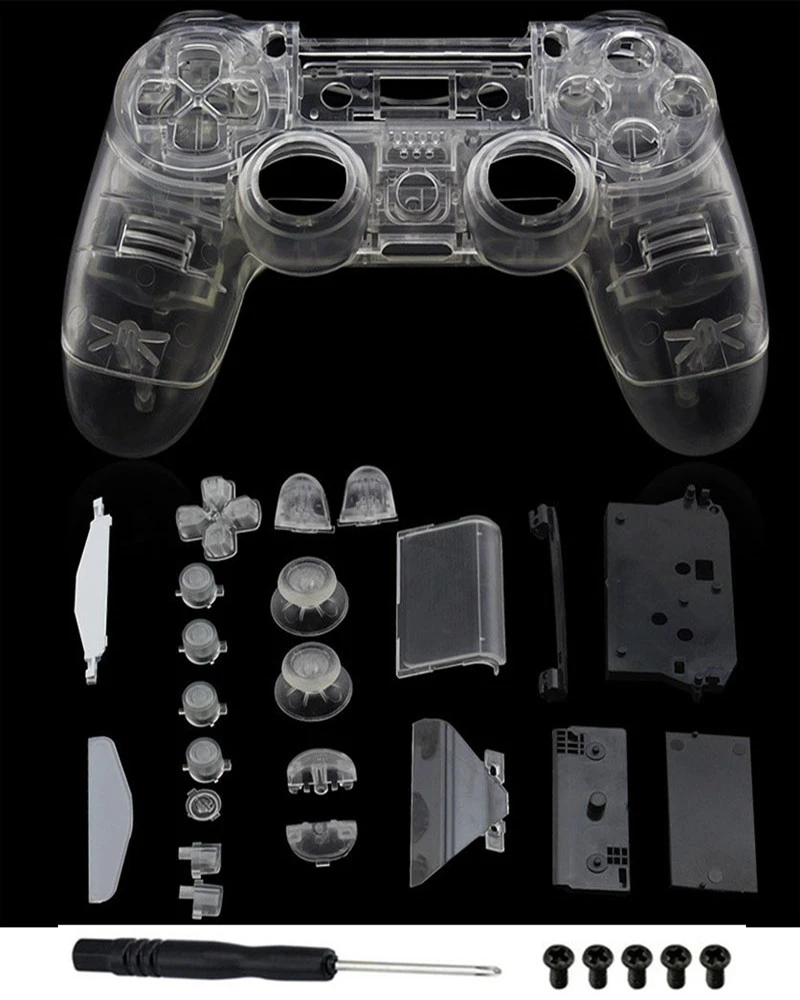 Carcasa completa para mando de PS4 V1, Kit de botones Mod para Playstation  4, Dualshock 4, reemplaza a PS4, transparente|Estuches| - AliExpress