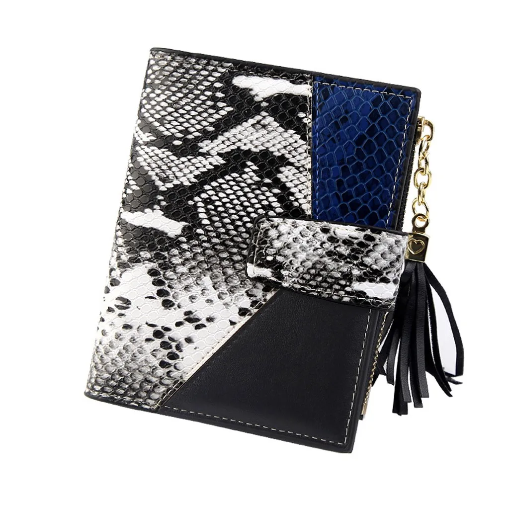 

Women's Wallet Small Leopard Print Snake Cute Fashion Purse Tassel Long Wallet Coin Card Clutch carteira feminina Dropshipping /