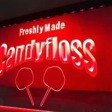 LK674-Candyfloss свежеизготовленный хлопок конфеты свет Знак Домашний Декор ремесла