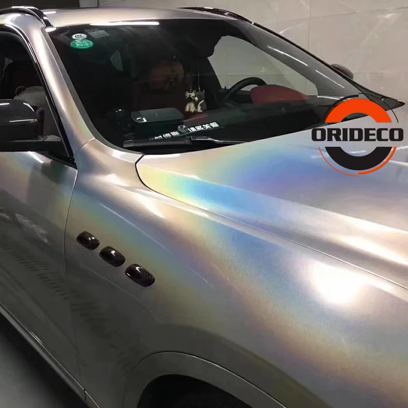Laser silver vinyl wraps 5