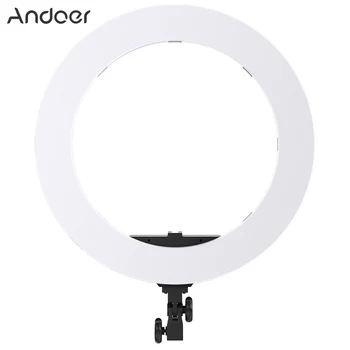 

Andoer HD-18S 18 Inch Studio Ring Light Digital Photographic Lighting 55W Bi-Color Dimmable Video Light Built-in 252pcs SMD LEDs
