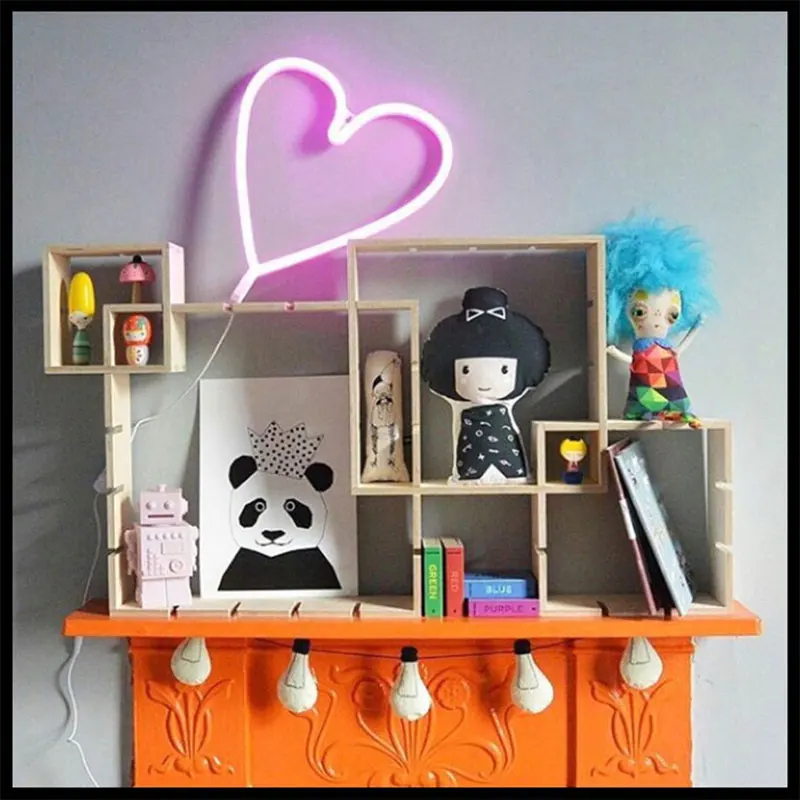 

Nordic LED Neon Light Neon Light Heart Night Light Battery Bedsibe Wedding Decor Toys Birhthday Gifts Christmas Home Decor