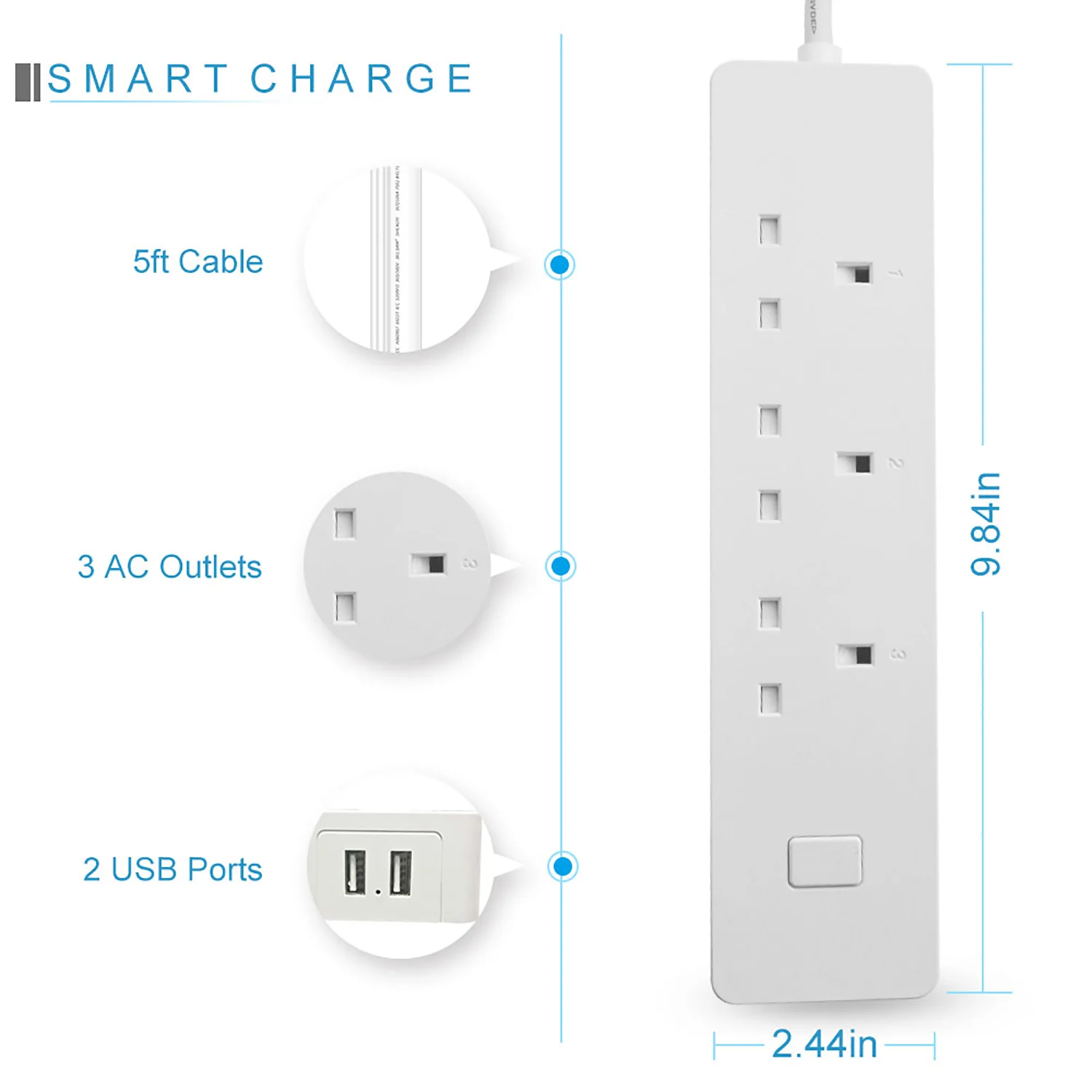 WiFi 3 умные розетки WiFi умная полоса питания 2 usb-порта для зарядки Голосовое управление через Alexa пульт дистанционного Lexsong Смарт-приложение управление телефоном