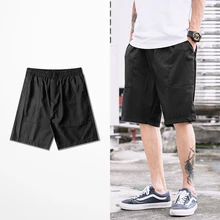 Летние однотонные Ретро рабочие мужские Свободные повседневные шорты спортивные мужские штаны пять брюк Harajuku Хип Хоп Уличная одежда M-2XL