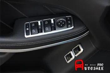 

For Mercedes-Benz GLK-Class X204 2013 2014 2015 Silver ABS Matt Interior Door cover armrest Window Switch Button Cover trim 4pcs