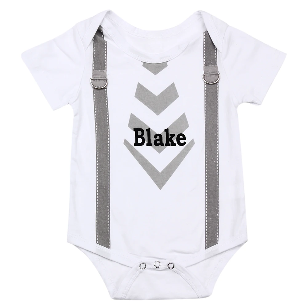 Cute Baby Boys Bodysuit Soft Cotton Summer Toddler Boys Gentlemen Tie