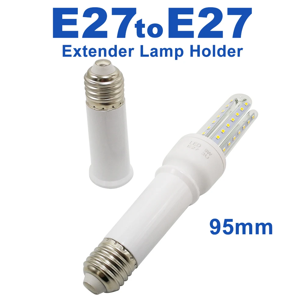 E27 для E27 лампа удлинитель основания 65 мм 95 мм 197 мм держатель лампы конвертер E27-E27 огнестойкий потолочный светильник гнездо адаптера для светильник лампочка
