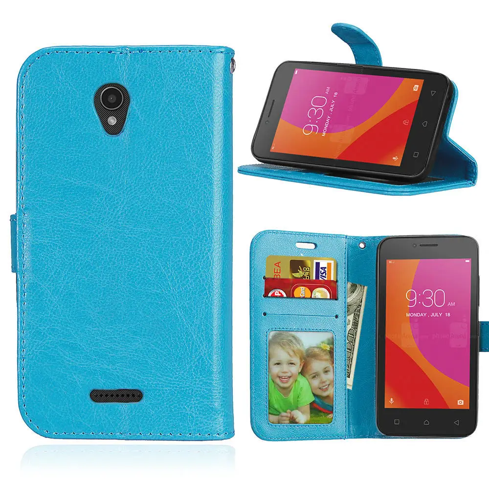Чехол-бумажник для lenovo A1010 A 1010 A1010a20, флип-чехол для телефона lenovo A1010, 4,5 дюймов, две sim-карты, 3G, кожаная сумка и чехлы для телефонов - Цвет: Blue