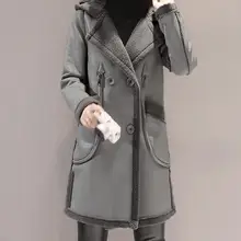 M-2XL Горячая весна/осень MS новые модные длинные больше отдыха и бархат овечья шерсть PU пальто