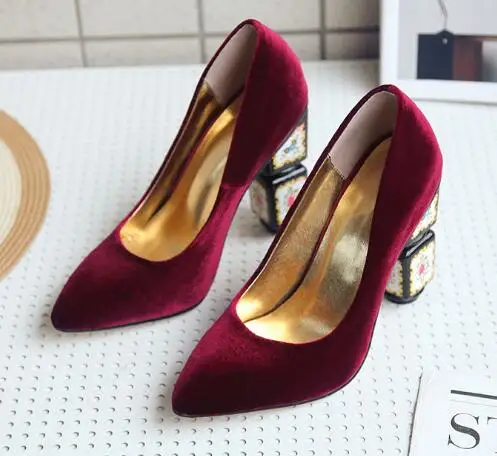 

Autumn new women pointed toe high heel women shoes Ladies shallow strange style heel pumps Fashion high heels Dress shoes