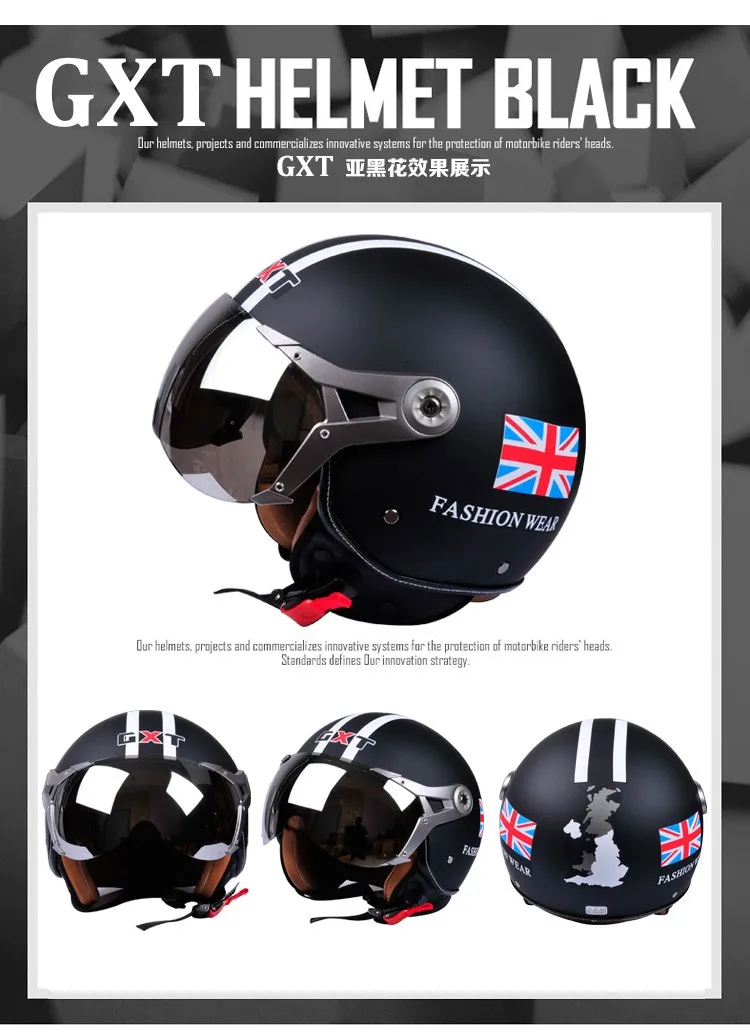 GXT мотоциклетный шлем, мужские винтажные Ретро 3/4 шлемы, мотоциклетный велосипед, велосипедный скутер, шлемы, шлем ruby