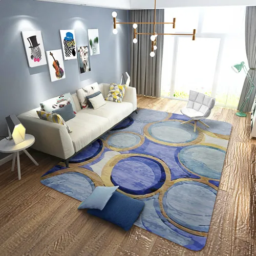 Европейские креативные ковры с геометрическим орнаментом для гостиной, спальни, мягкие ковры, прикроватные коврики для дома, прямоугольные коврики - Цвет: as picture