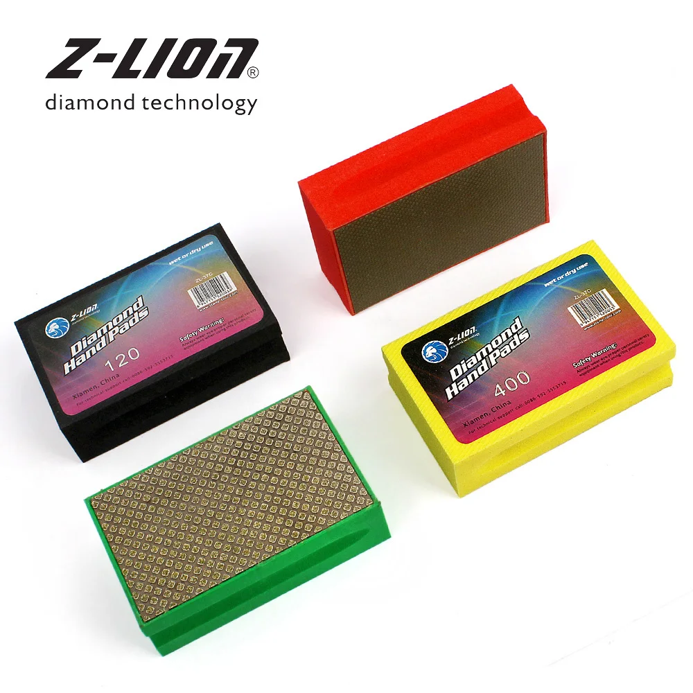 Z LEAP 4pcs Diamond Hand Polishing Pads for Stone Glass Grinding