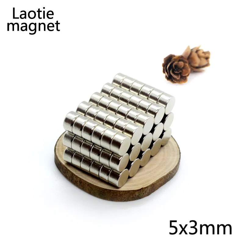 100 шт. 5x3 неодимовый магнит N35 Постоянный NdFeB 5 мм x 3 мм маленькие круглые супер сильные мощные магнитные магниты для рукоделия