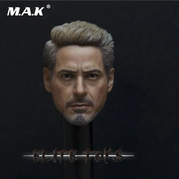 

1/6 Scale Male Figure Accessory PVC Male Head Sculpt Tony Stark Iron Man Carved Model Toys for 12" Action Figure Body Doll
