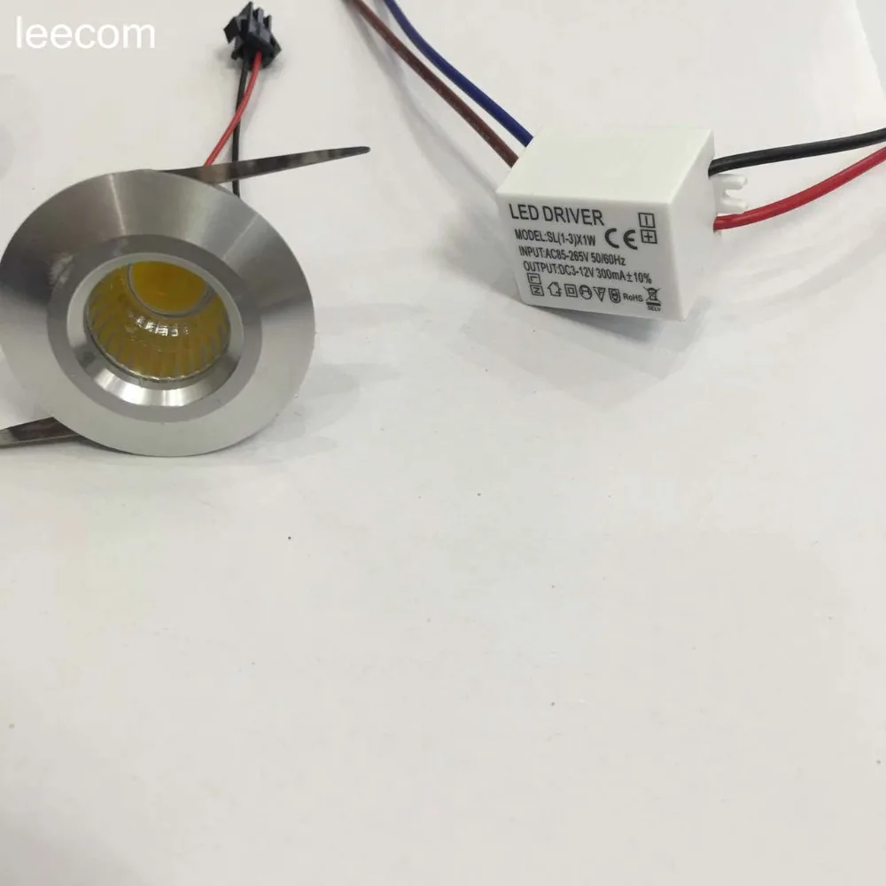 

10pcs/lot diameter 40mm cob Led Cabinet white mini Spot light 3W Include Led Driver AC85-265V 40mm*h25mm Mini downlight