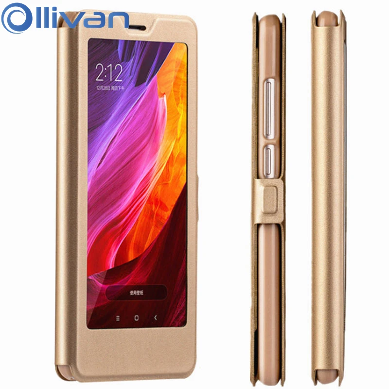 OLLIVAN For Xiaomi Redmi 6 Pro Case Cover For Xiaomi Redmi 6A Leather Flip Case View Window Book Cover For Xiaomi Redmi 6 Stand