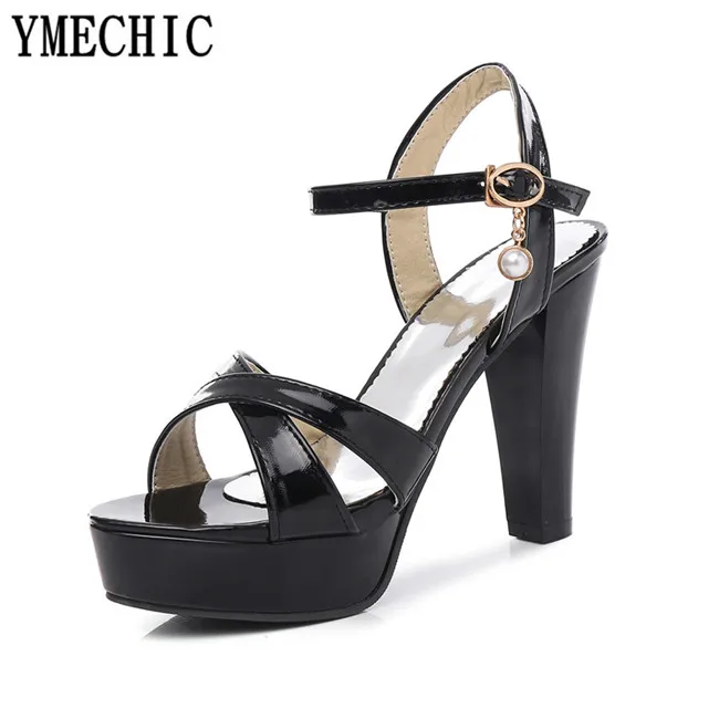 YMECHIC/2018 женские модные летние туфли на платформе для вечеринки и свадьбы