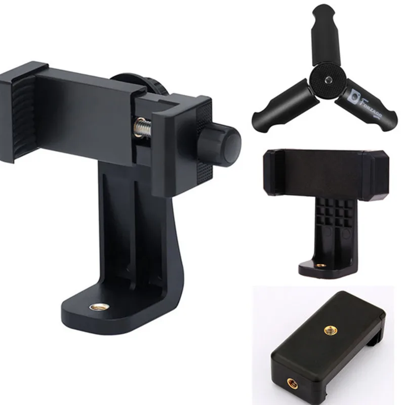 

360 Degree Rotating Vertical Bracket Smartphone Clip Holder Tripod Adapter for IPhone 6s 7 plus Samsung Huawei Xiaomi