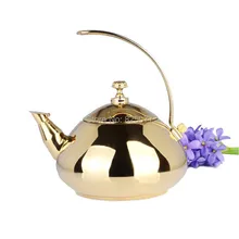 1 шт. 1.5L золота или серебра Цвет выбирается Нержавеющая сталь воды чайник заварник Кухонные принадлежности Инструменты KF18